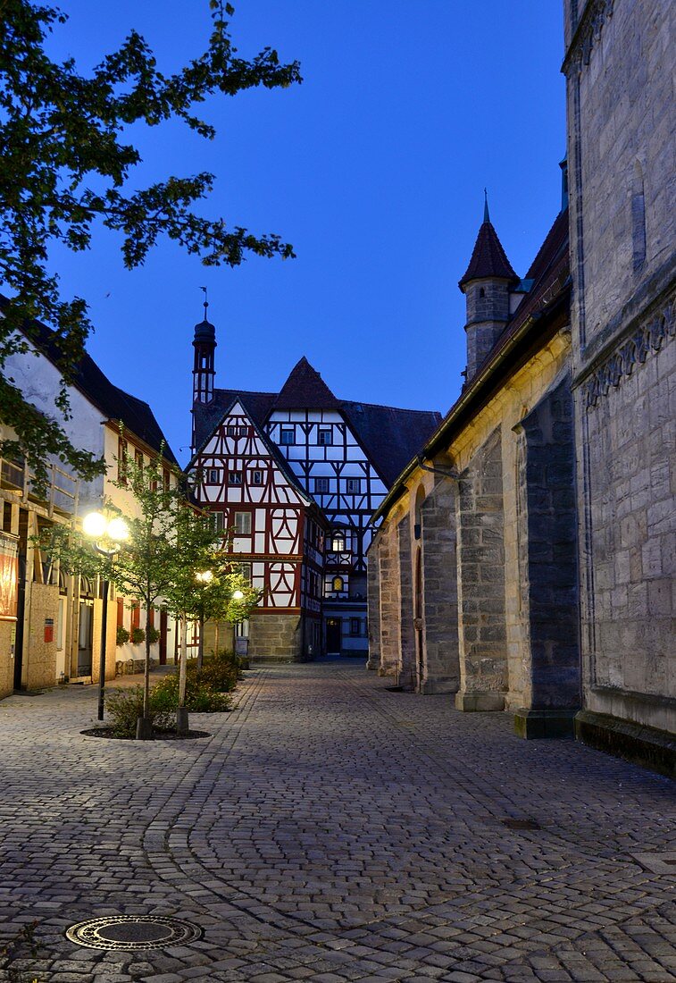 An der Pfarrkirche St. Martin in der Altstadt von Forchheim, Oberfranken, Bayern, Deutschland