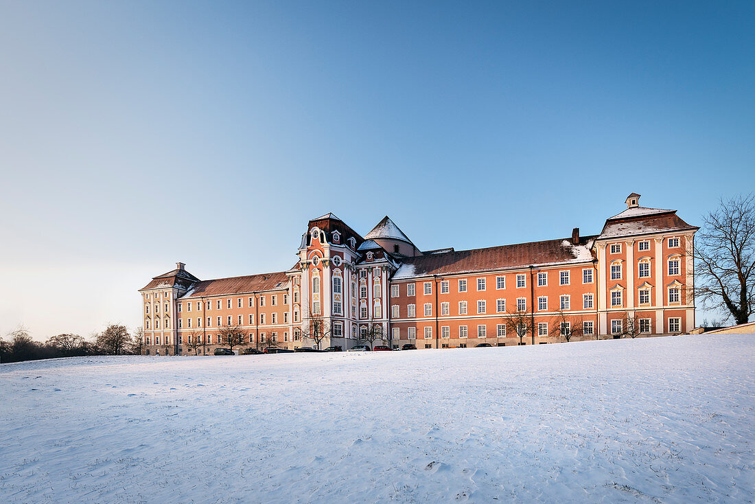 Kloster Wiblingen bei Ulm im Winter, Oberschwäbische  Barockstrasse, Baden-Württemberg, Deutschland, Europa