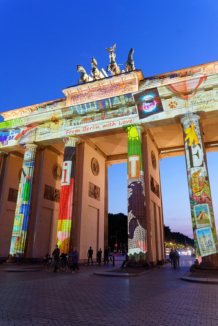 Festival of lights Berlin 2020, Brandenburg Gate, Pariser Platz, Berlin, Germany