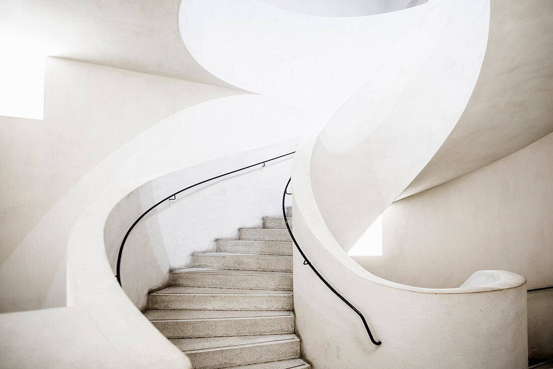 Spiral staircase, Museum Unterlinden, Musée Unterlinden, new building by the architects Herzog and de Meuron, Colmar, Alsace, France