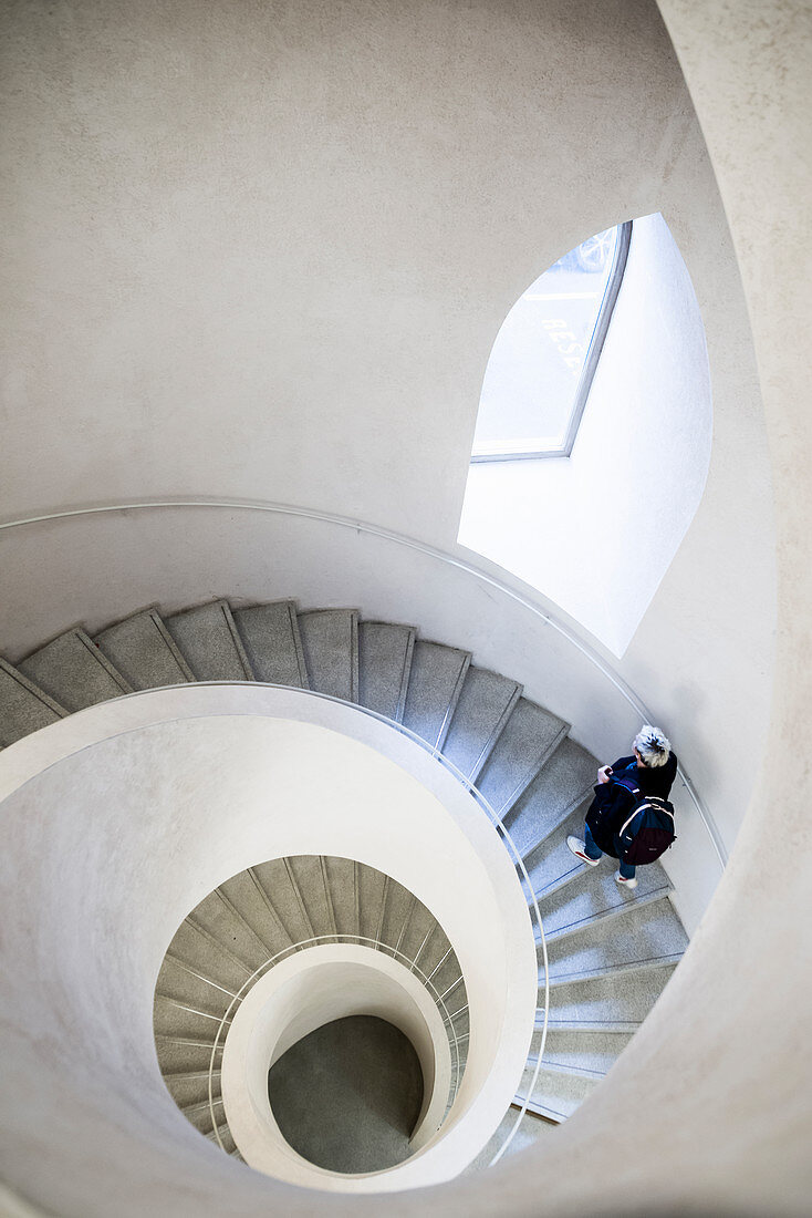 Wendeltreppe, Museum Unterlinden, Musée Unterlinden, Neubau der Architekten Herzog und de Meuron, Colmar, Elsass, Frankreich