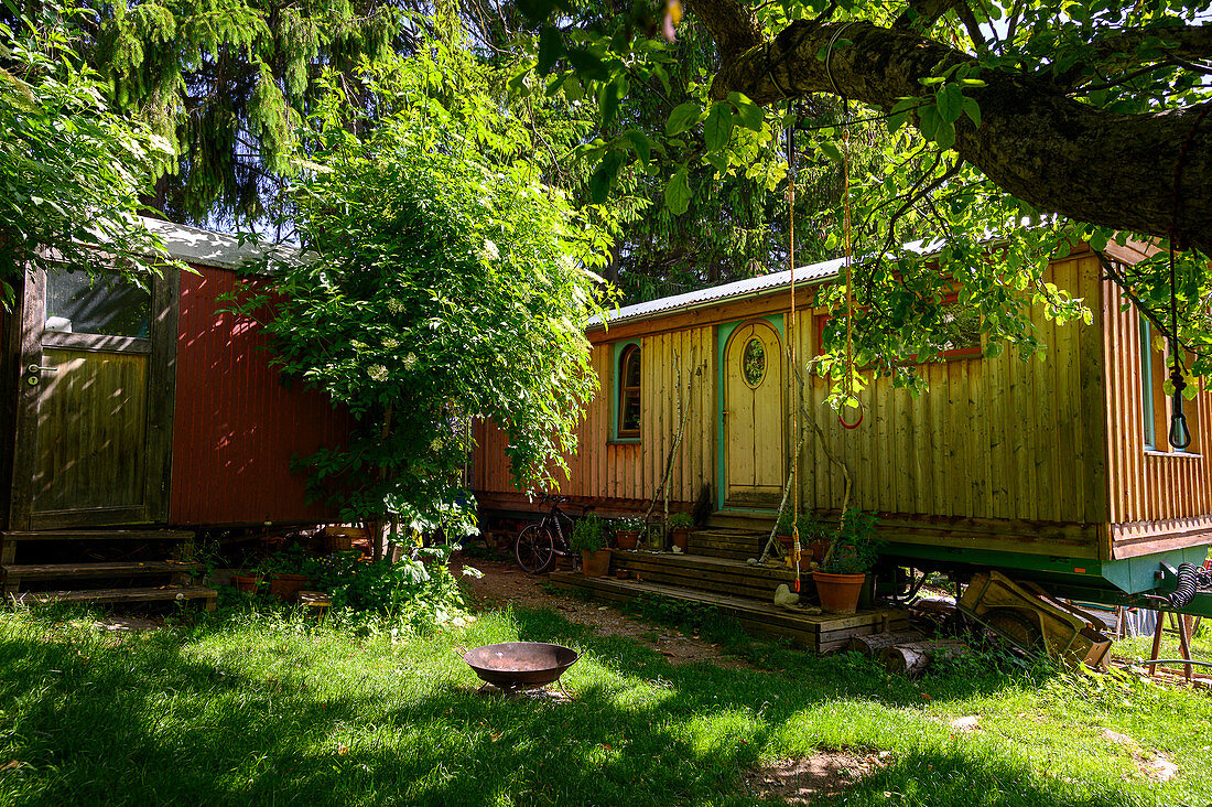 Live and live in a trailer, Bavaria, Germany