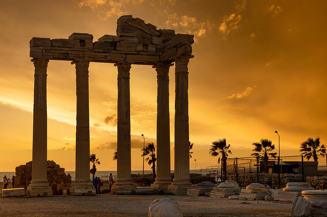 The Temple of Apollo in Side at sunset