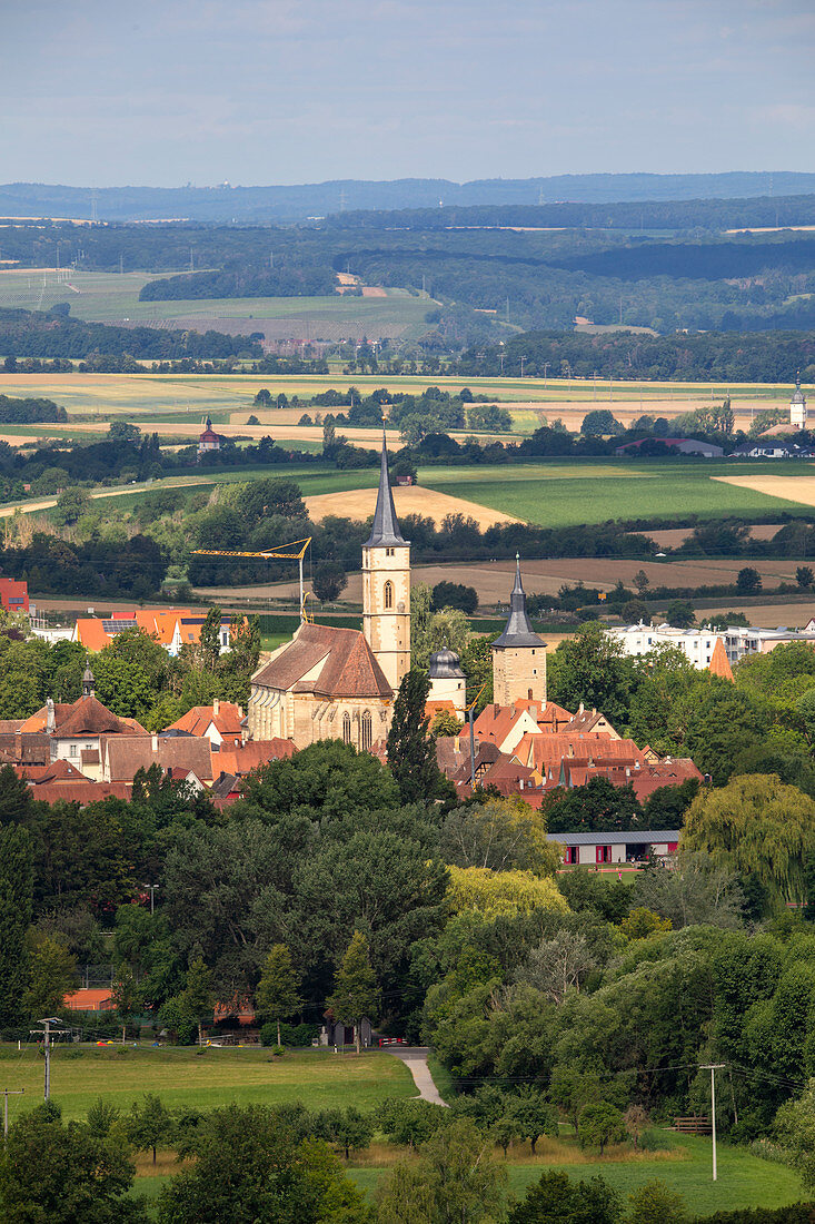 View of the old town of Iphofen, Rödelseer Tor, Kitzingen, Lower Franconia, Franconia, Bavaria, Germany, Europe