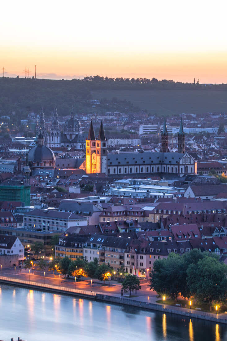 Blick vom Käppele auf die Würzburger Altstadt, Würzburg, Maintal, Unterfranken, Franken, Bayern, Deutschland, Europa