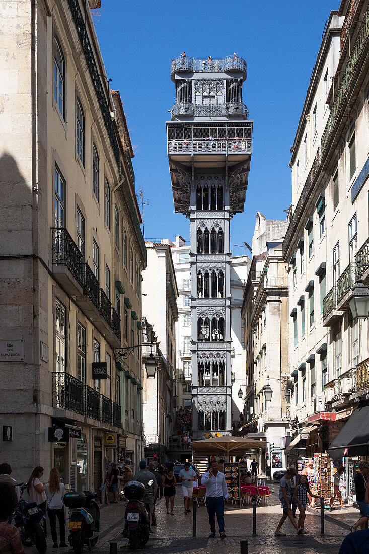 Aufzug Elevador de Santa Justa, Lissabon, Portugal, Europa