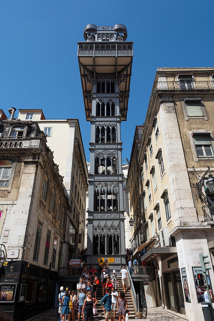 Aufzug Elevador de Santa Justa, Lissabon, Portugal, Europa