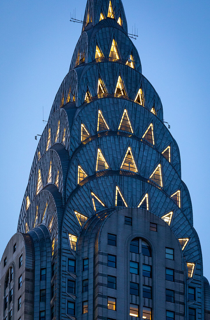 Nahaufnahme des ikonischen Chrisler-Gebäudes, Manhattan, New York City, USA