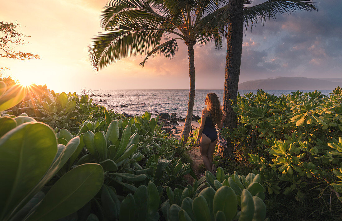 Sonnenuntergang in Maui, Hawaii, USA