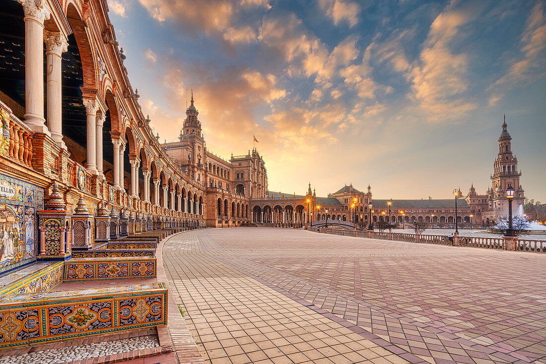 Plaza de Espana, Sevilla, Provinz Sevilla, Andalusien, Spanien