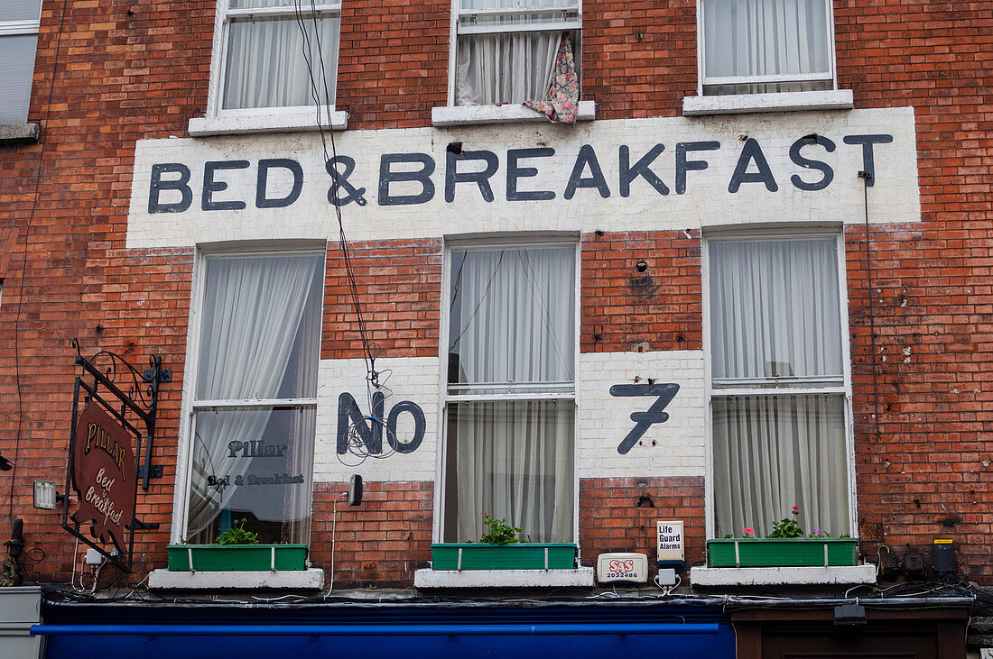 Bed and beakfast, Building detail, Dublin, Ireland.