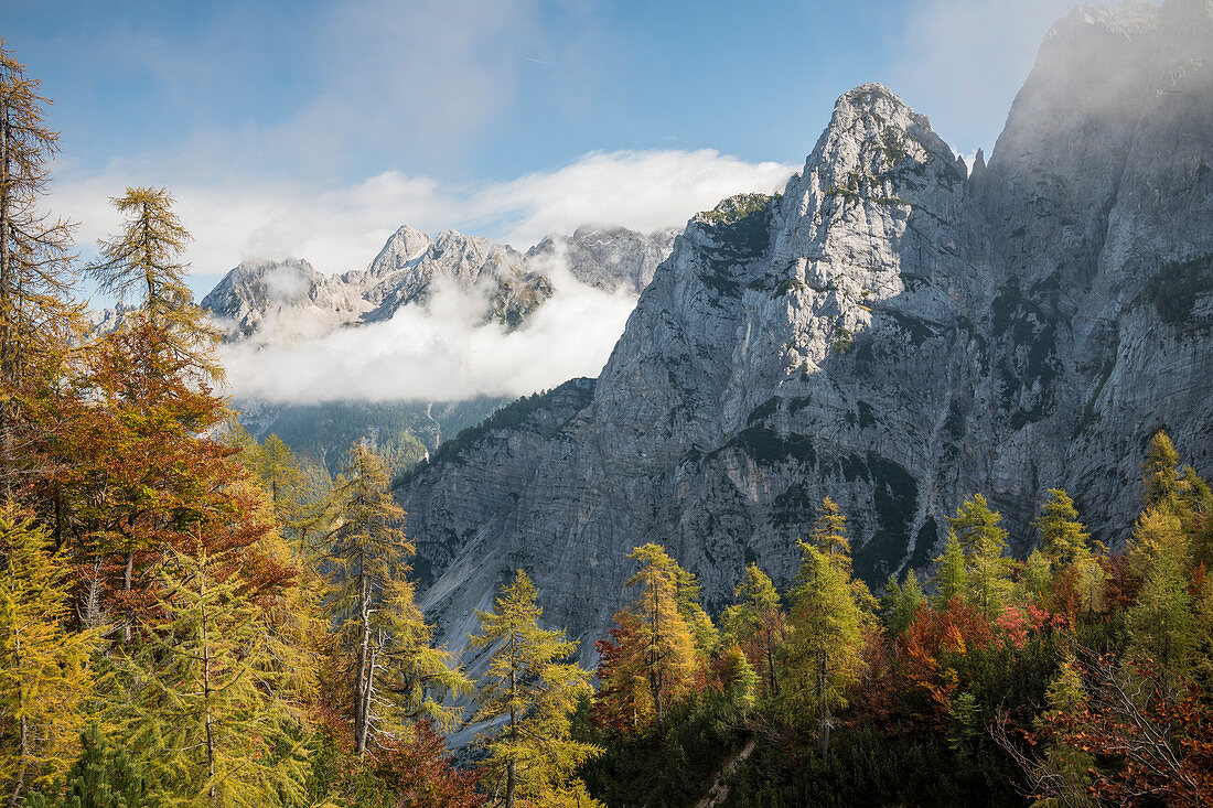 Scenic view of Julian Alps, Vrsic Pass, Triglav National Park, Upper Carniola, Slovenia