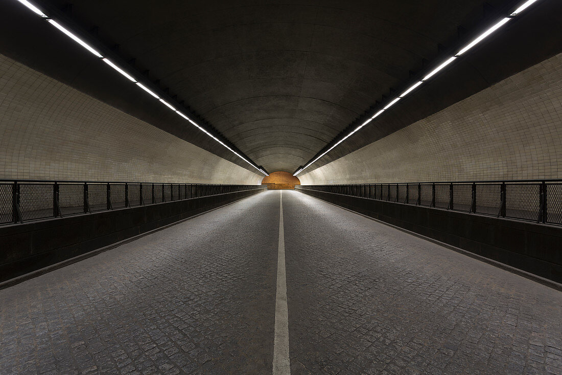 View across an empty Tunel da Ribeira, Porto, Portugal during the Corona virus crisis.
