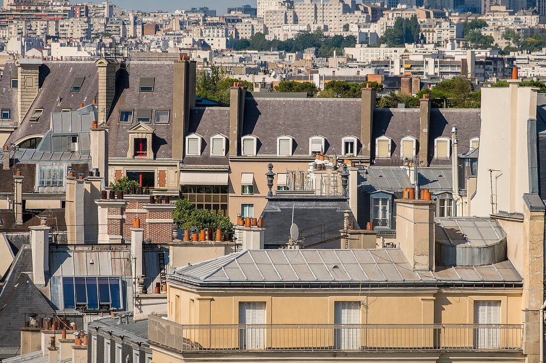 France, Paris, the zinc roofs of Paris
