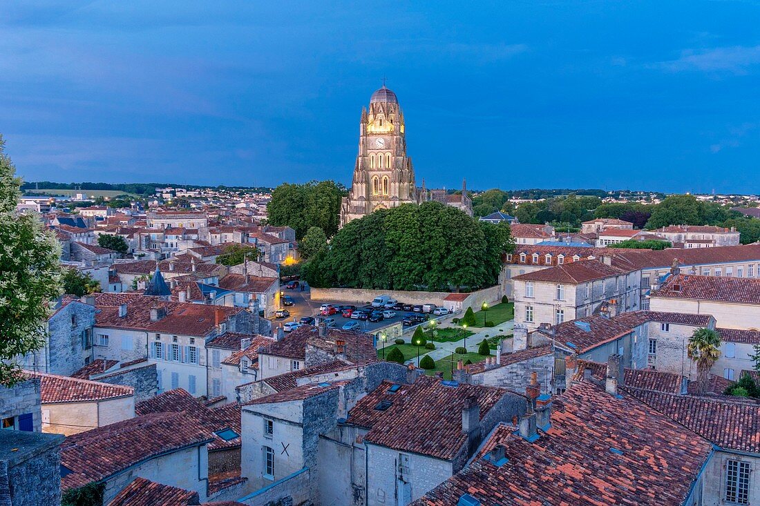 France, Charente Maritime, Saintonge, Saintes, Saint Pierre cathedral looking down on the city