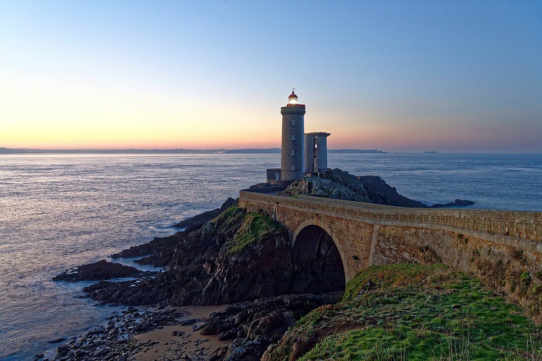 France, Finistere, Iroise sea, Goulet de Brest, Plouzane, Pointe du Petit Minou, Petit Minou Lighthouse