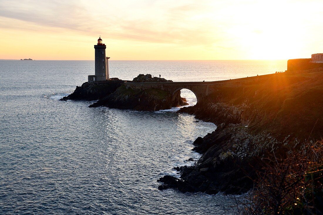 France, Finistere, Iroise sea, Goulet de Brest, Plouzane, Pointe du Petit Minou, Petit Minou Lighthouse