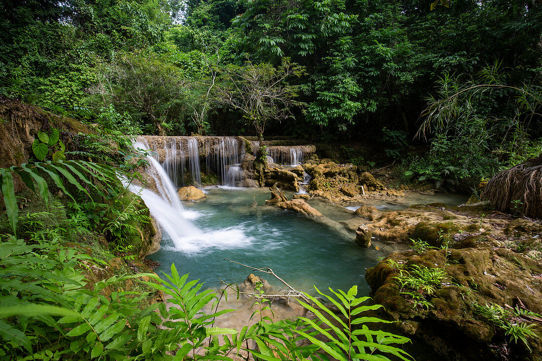 Kuang Si Wasserfälle in Luang Prabang, Laos, Asien