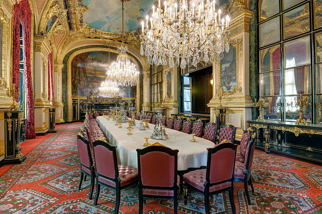 France, Paris, area listed as World Heritage by UNESCO, Louvre museum, Napoleon III appartments, the dining room