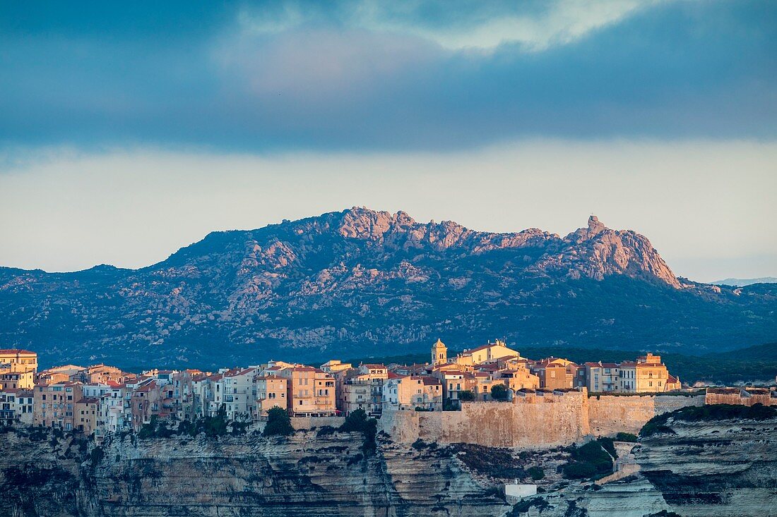 France, South Corsica, Bonifacio, the old town or High City perched on cliffs of limestone