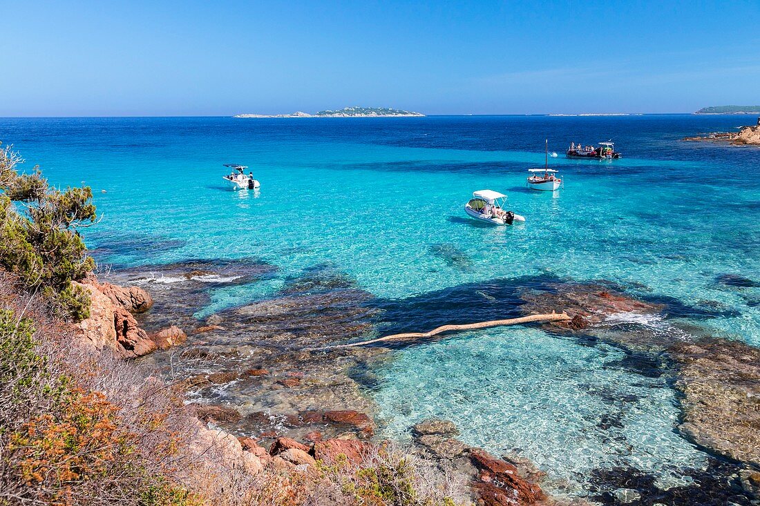 France, South Corsica, Porto-Vecchio, beach of Carataggio nicknamed beach Tahiti