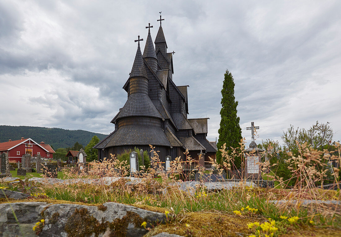 Stabkirche von Heddal, Telemark, Norwegen, Europa 