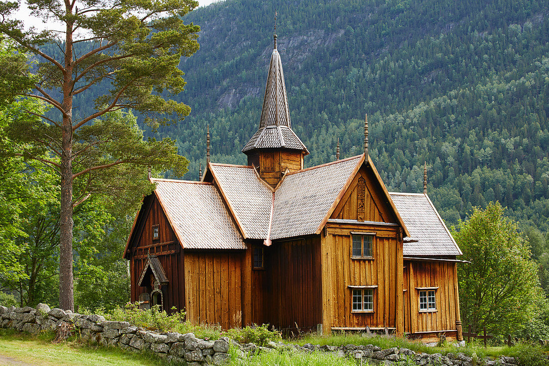Stabkirche Nore, Nore og Uvdal, Buskerud, Numedal, Norwegen, Europa