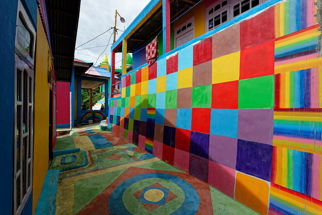 A colorful district of Tual, Banda Sea, Kei Islands, Moluccas, Indonesia, Southeast Asia, Asia
