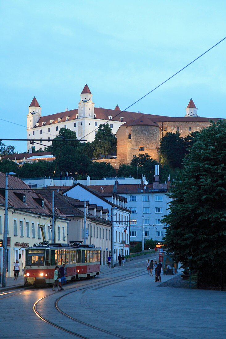 Slovakia, Bratislava, Castle, tramway, 