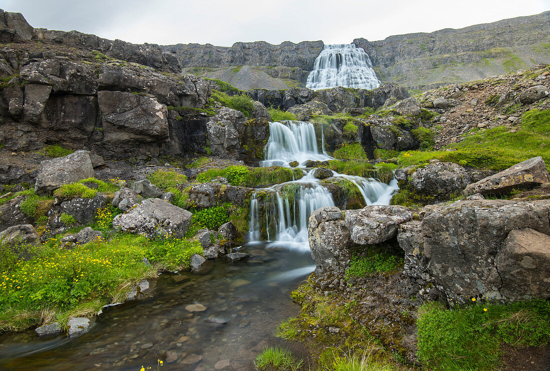 Dynjandi Wasserfall. Westfjorde, Island.l