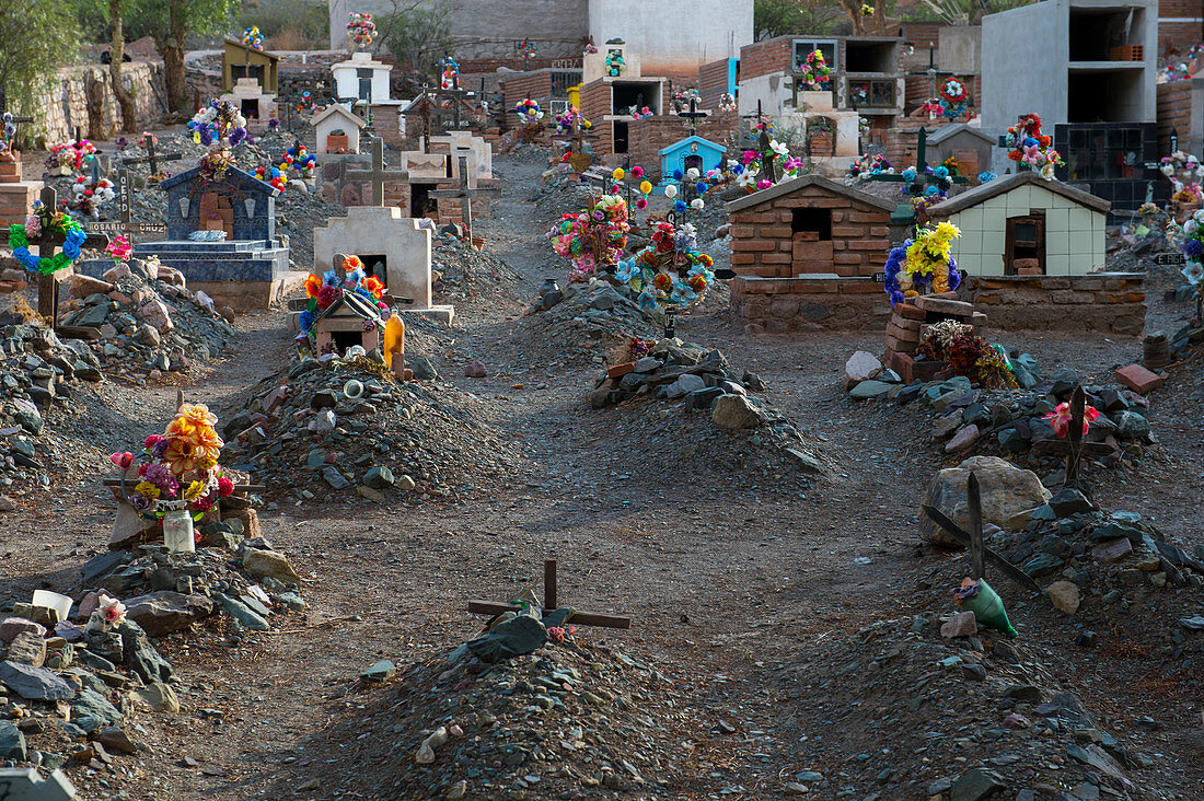 The cemetery in Purmamarca in Jujuy Province, Argentina.