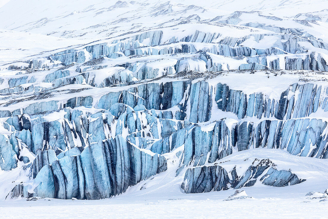 Ice details of Paulabreen, Van Mijienfjorden, Spitsbergen, Svalbard  