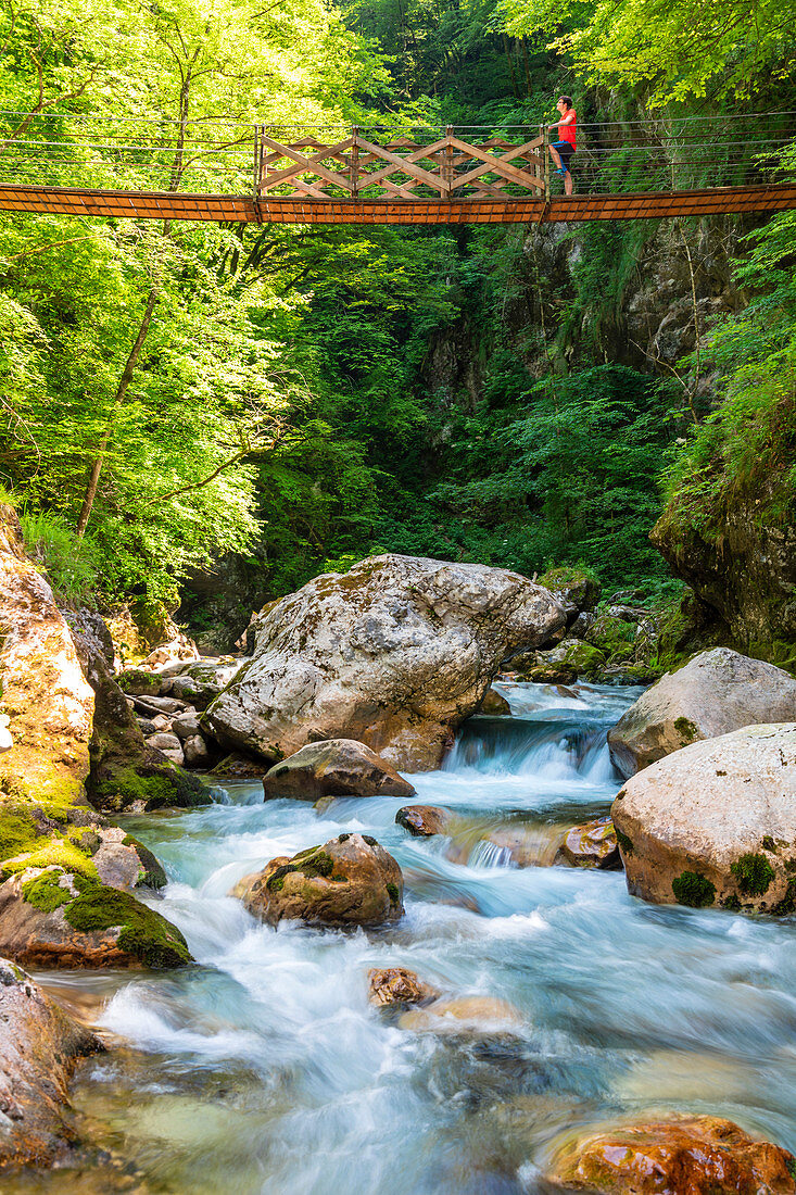 Tolmin Schluchten, Goriska Region, Soča Tal, Triglav Nationalpark, Slowenien, Europa