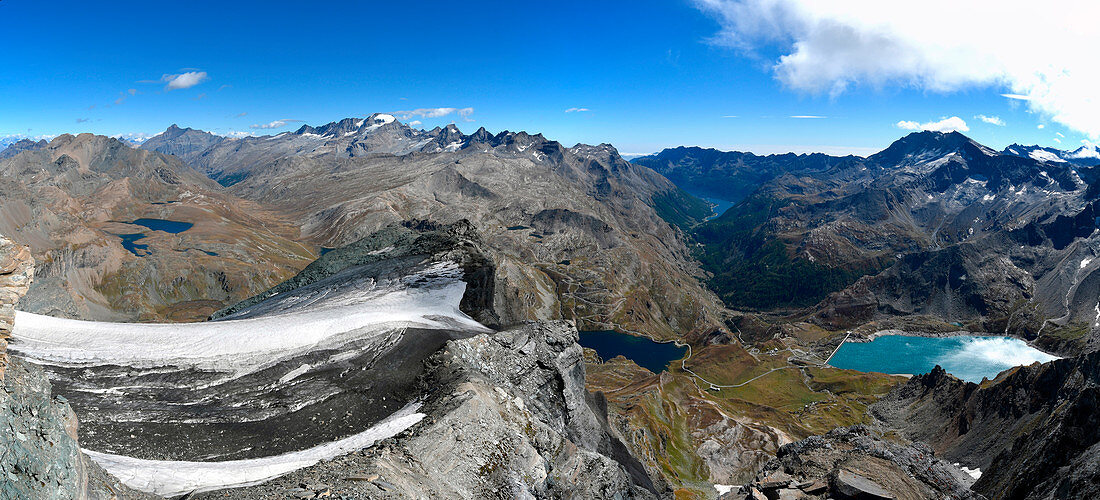 Panoramablick von Punta Basei, Gran Paradiso Park, Aostatal, Italien