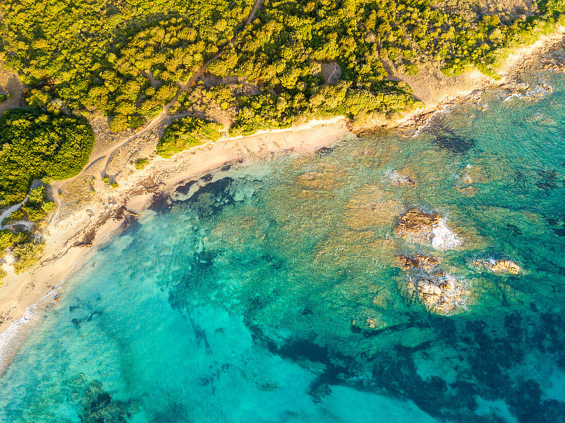 Luftbild, Vignola Stutenstrand in der Provinz Sassari, Sardinien, Italien, Europa.