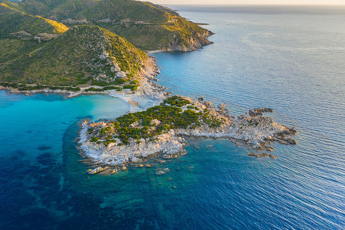 Punta Molentis Kap und Strand, Villasimius, Cagliari, Sardinien, Italien