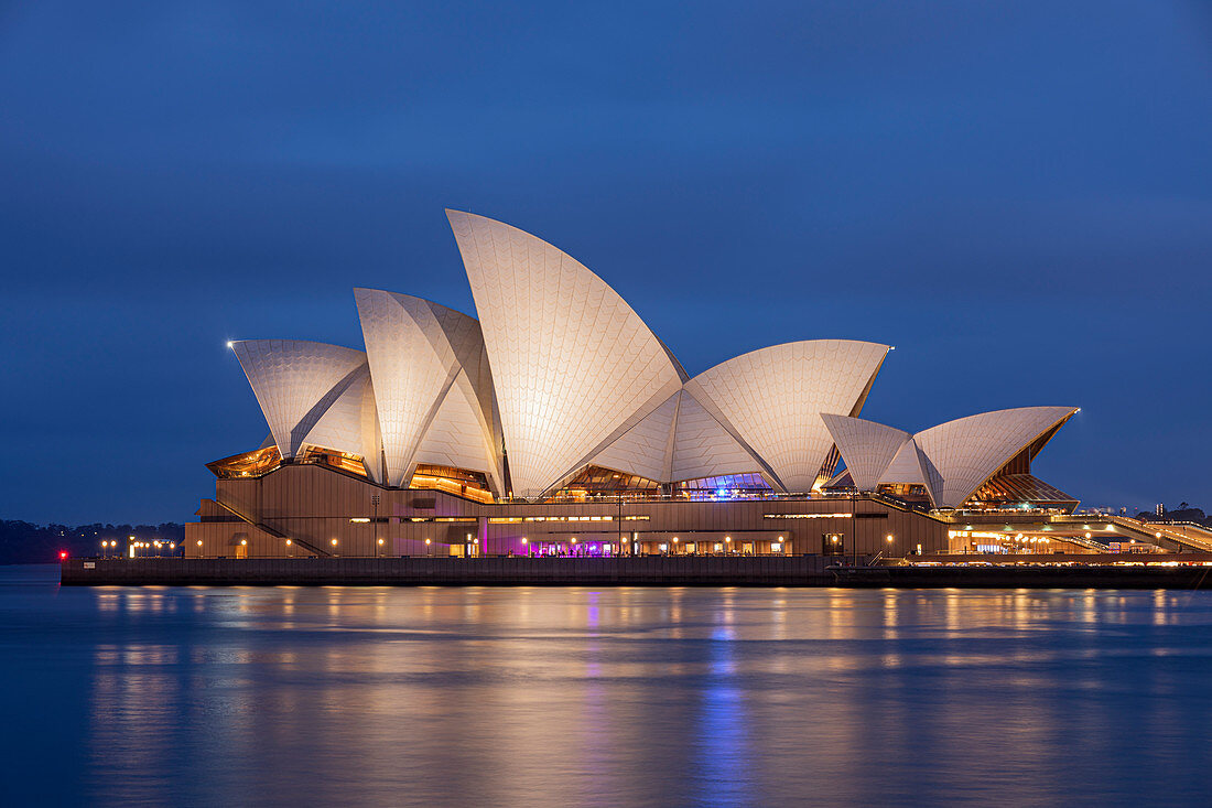 Sydney Opera House at dusk, Sydney, New South Wales, Australia