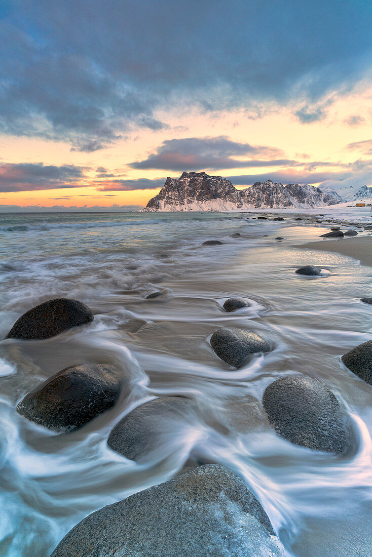Uttakleiv beach, Vestvagoy, Nordland, Lofoten Islands, Norway