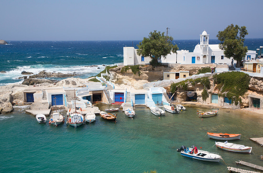 Harbor, Mandrakia Village, Milos Island, Cyclades Group, Greek Islands, Greece, Europe