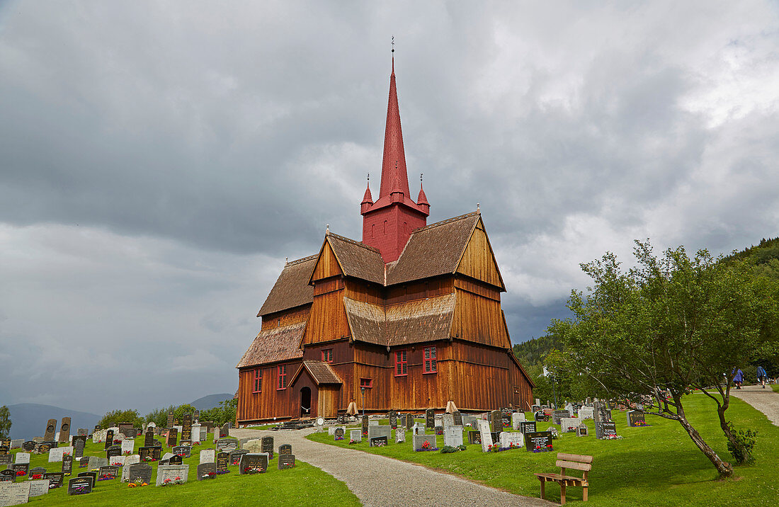 Stabkirche Ringebu, Stavkyrkje Ringebu, Ringebu, Rondanevegen, Gudbrandsdalen, Oppland, Norwegen, Europa