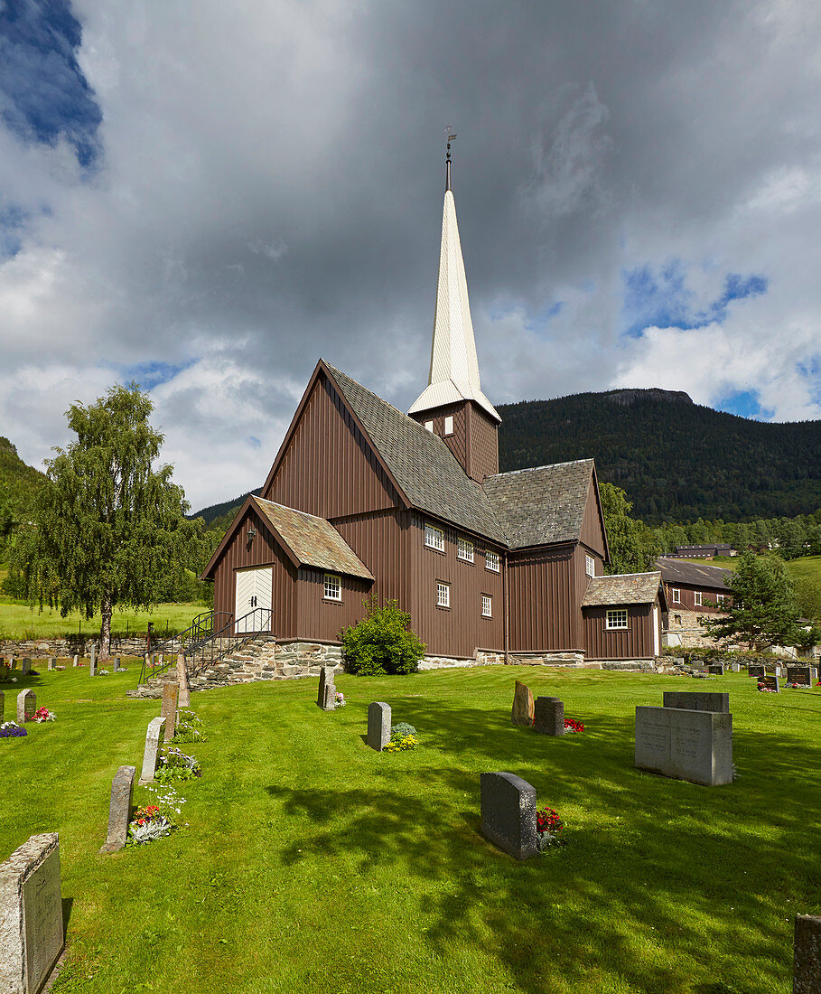 Stabkirche Favang, Vagakyrkja, Gudbrandsdalen, Oppland, Norwegen, Europa