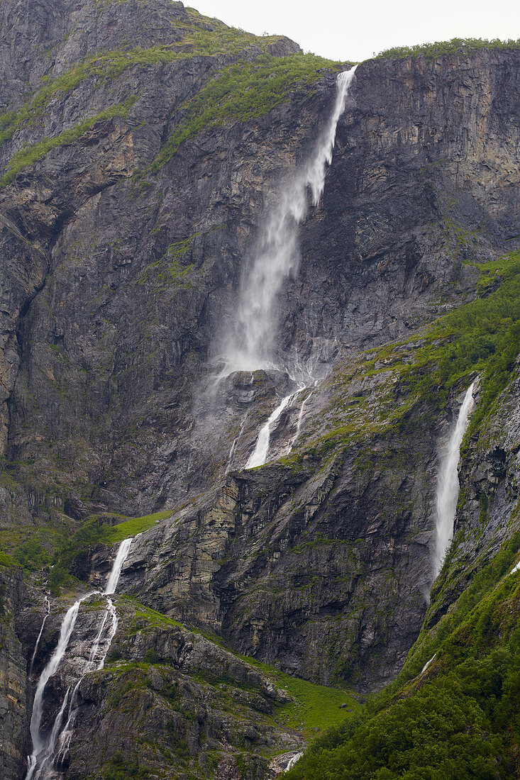 Kjelfossen waterfall near Gudvangen, Sogn og Fjordane, Norway, Europe
