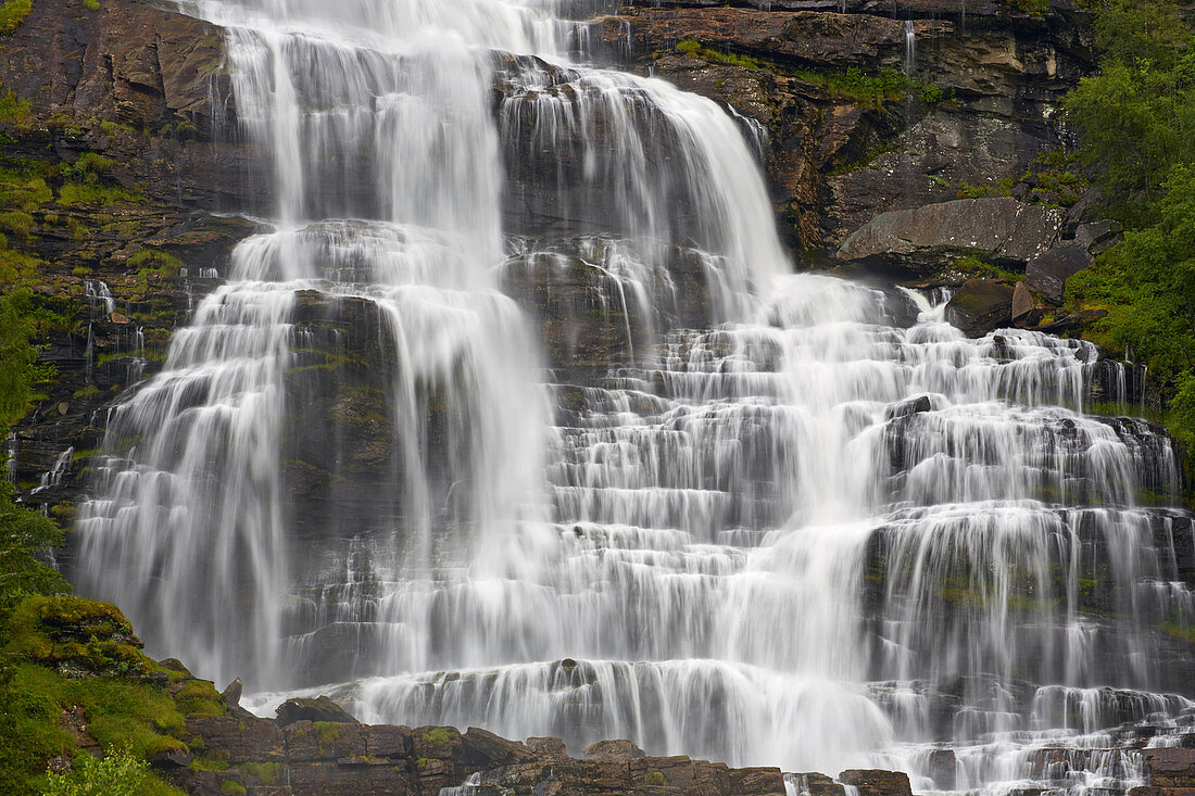 Tvindefossen waterfall near Voss, Hordaland, Norway, Europe