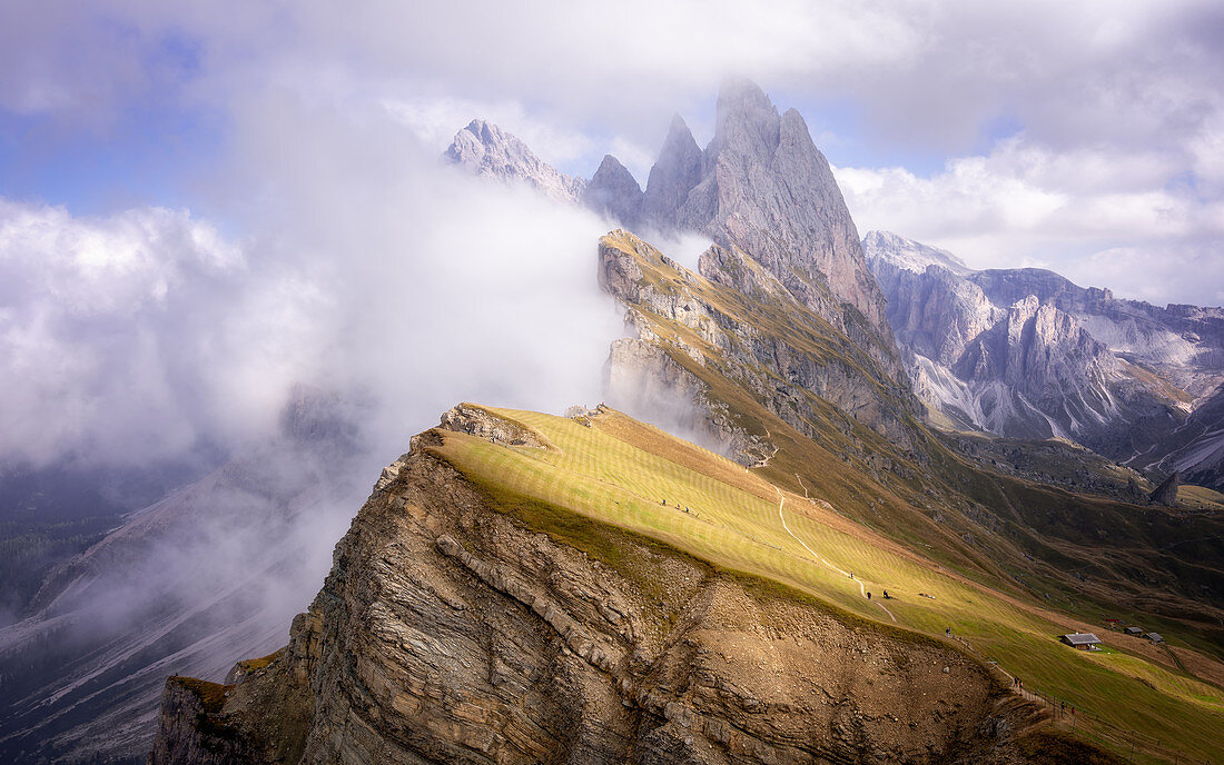 Dramatic Seceda mountain, Dolomites, Italy, Europe