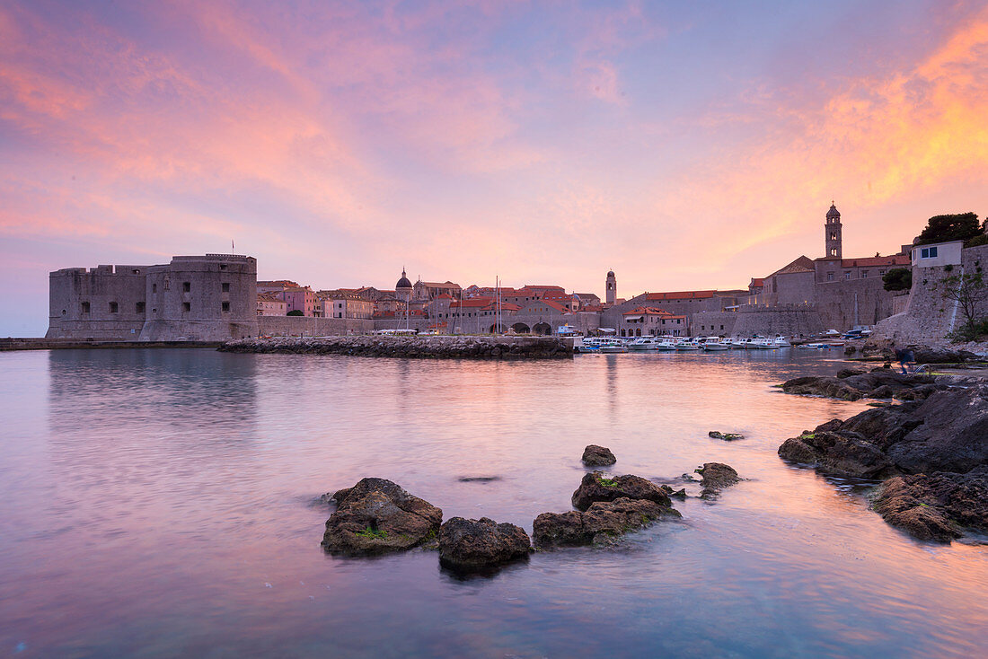 Sonnenuntergang, Altstadt, UNESCO-Weltkulturerbe, Dubrovnik, Kroatien, Europa