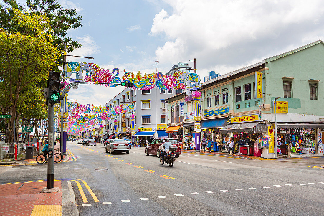Serangoon Road in Little India, Singapur, Asien
