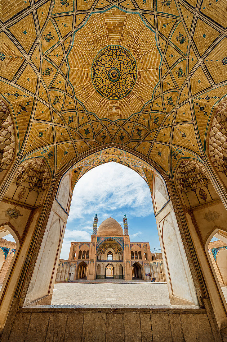 Agha Bozorg Moschee, Innenhof, Kashan, Provinz Isfahan, Islamische Republik Iran, Naher Osten