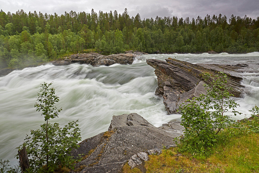 Malselvfossen near Bardufoss, Troms, Norway, Europe