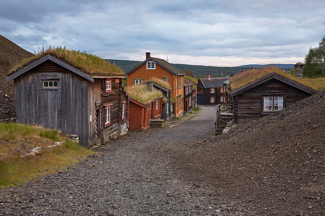 Sleggveien in der Bergbaustadt Roeros, UNESCO Welterbe, Soer-Troendelag, Norwegen, Europa