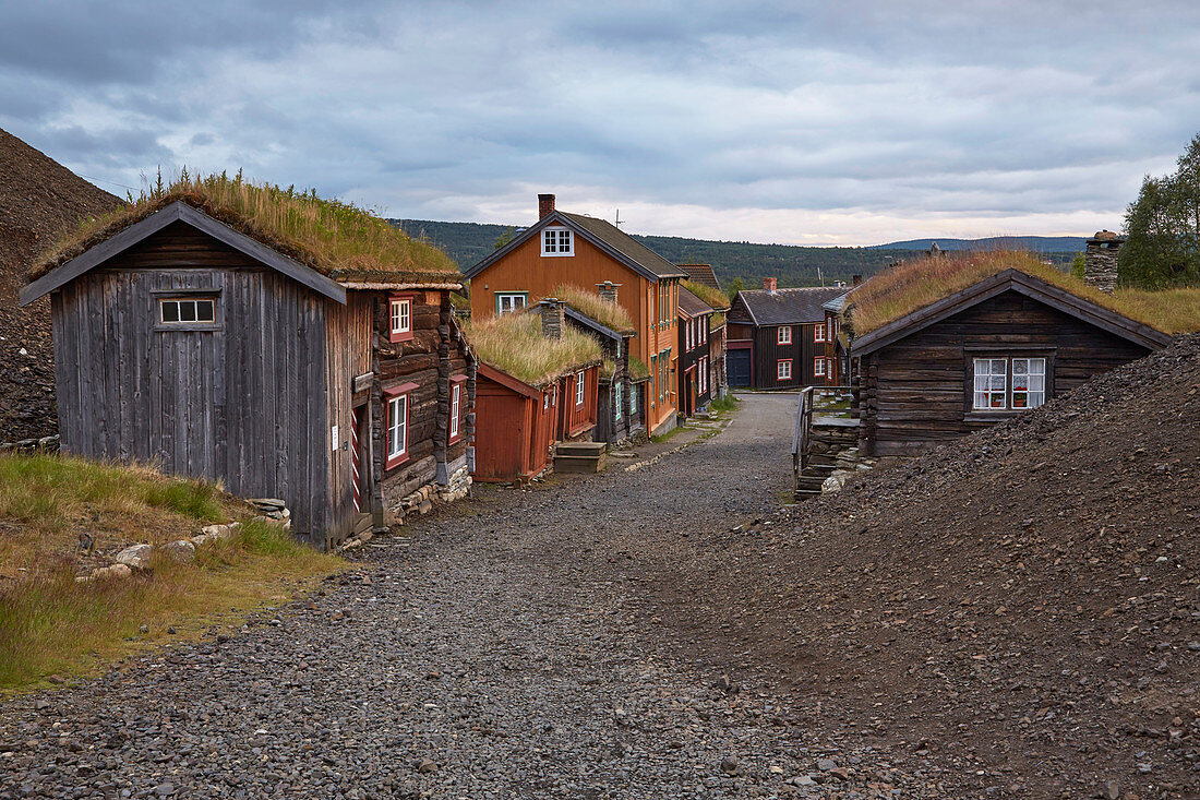 Sleggveien in the mining town of Roeros, UNESCO World Heritage, Soer-Troendelag, Norway, Europe